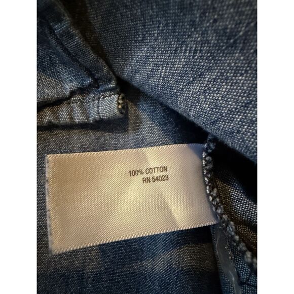 Old Navy women sleeveless chambray button front belted shirtdress blue size L - Picture 5 of 8